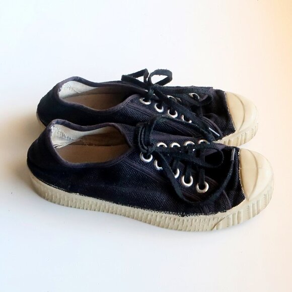 SPALWART Black & White Linen Lace-up Keds / Sneakers / Sports Shoes Size - Picture 2 of 15